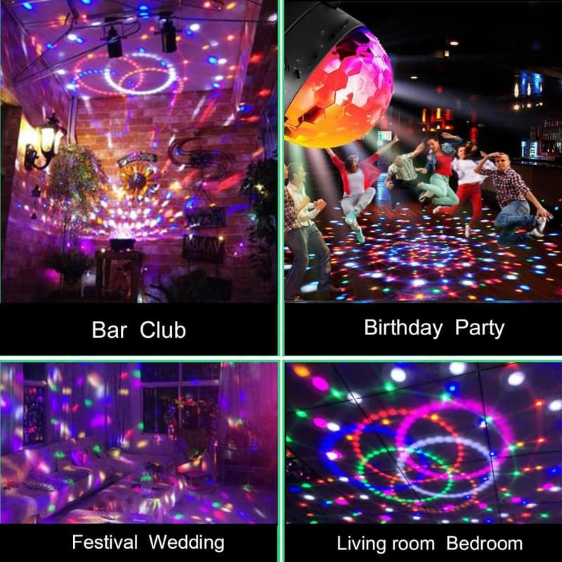LED Mini Disco Ball Projector with Remote Control - 7 Colors