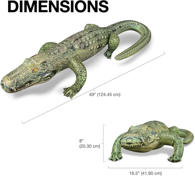 Realistic Green Alligator Inflatable for Pool & Garden Decor