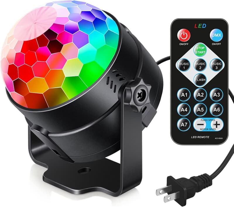 Sound Activated Party Lights with Remote for Dance Parties