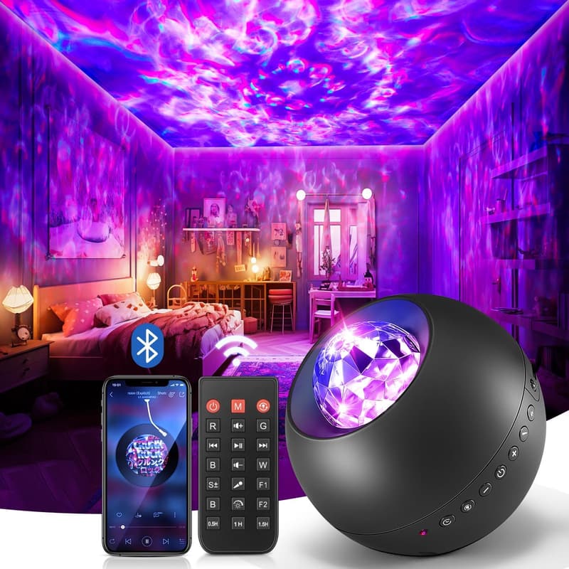 Galaxy Projector with 20 Colors & White Noise for Bedroom