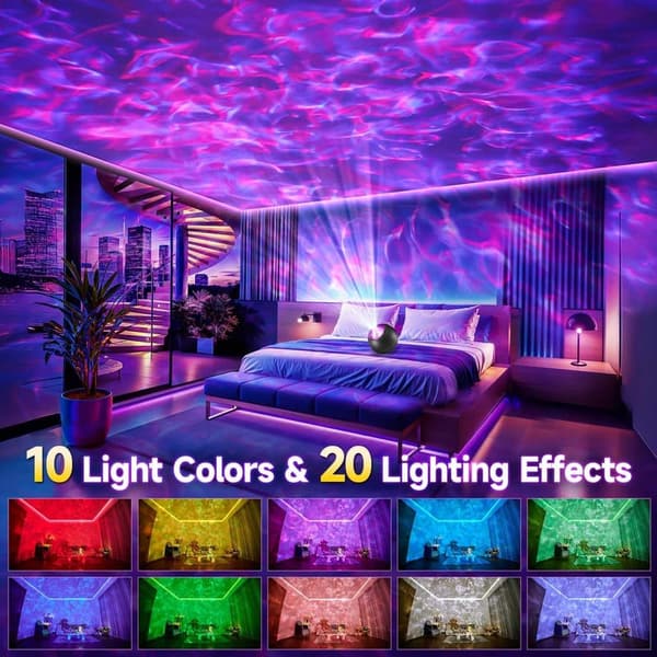 Galaxy Projector with 20 Colors & White Noise for Bedroom