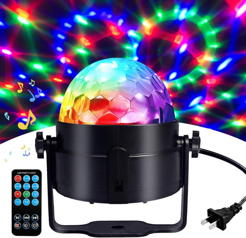 Sound Activated Disco Ball Strobe Light with Remote for Parties