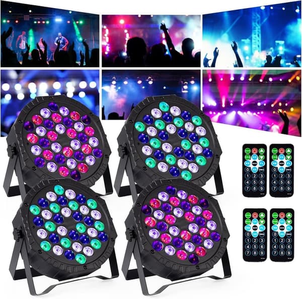 RGB LED Uplighting Stage Lights with Remote - Party & Event Use