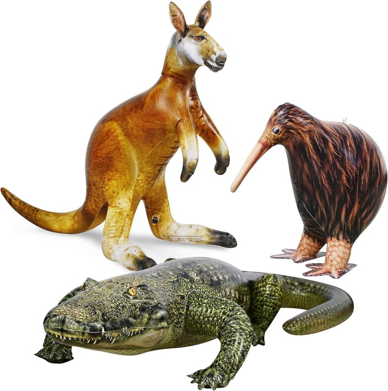 Wildlife Safari Inflatable Animals Set - 3PK for Parties