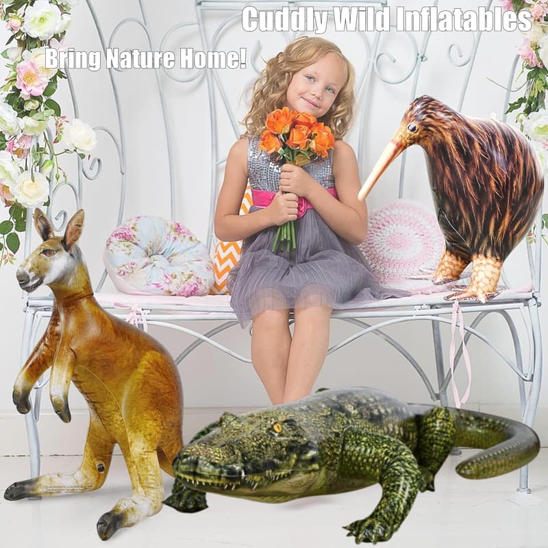 Wildlife Safari Inflatable Animals Set - 3PK for Parties