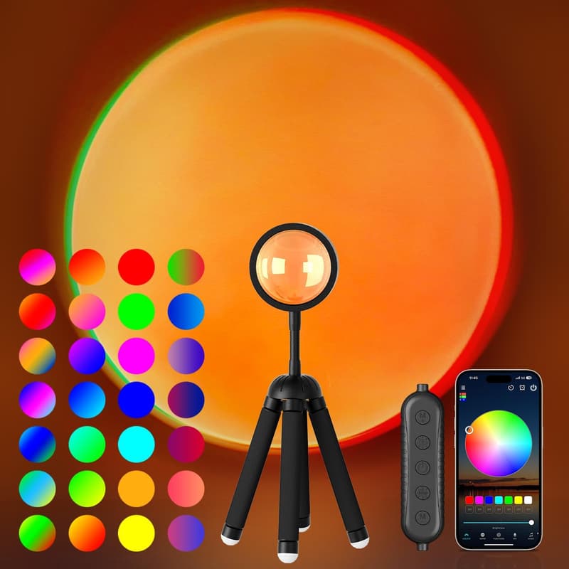 Multicolor Sunset Lamp Projector with APP Control for Mood Lighting