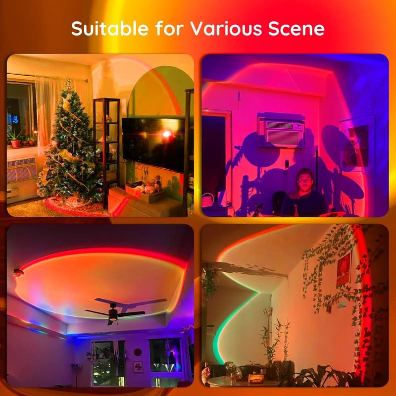 Multicolor Sunset Lamp Projector with APP Control for Mood Lighting