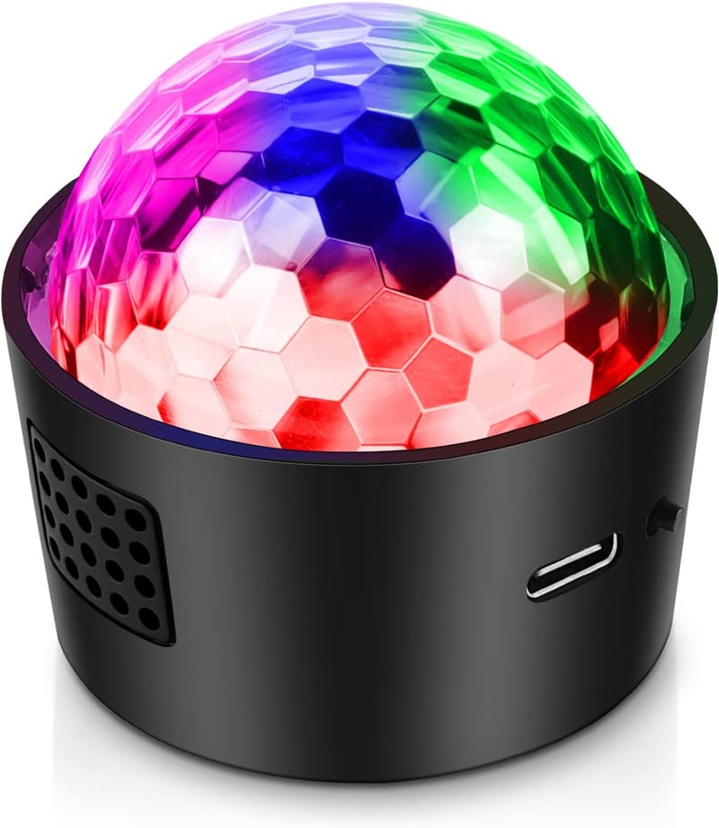 Rechargeable Mini Disco Ball Light - Sound Activated Party Decor