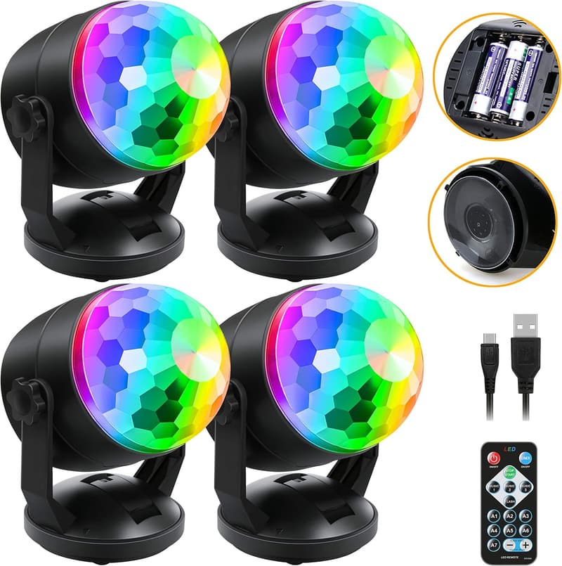 Battery-Powered Disco Ball Strobe Lights for Parties