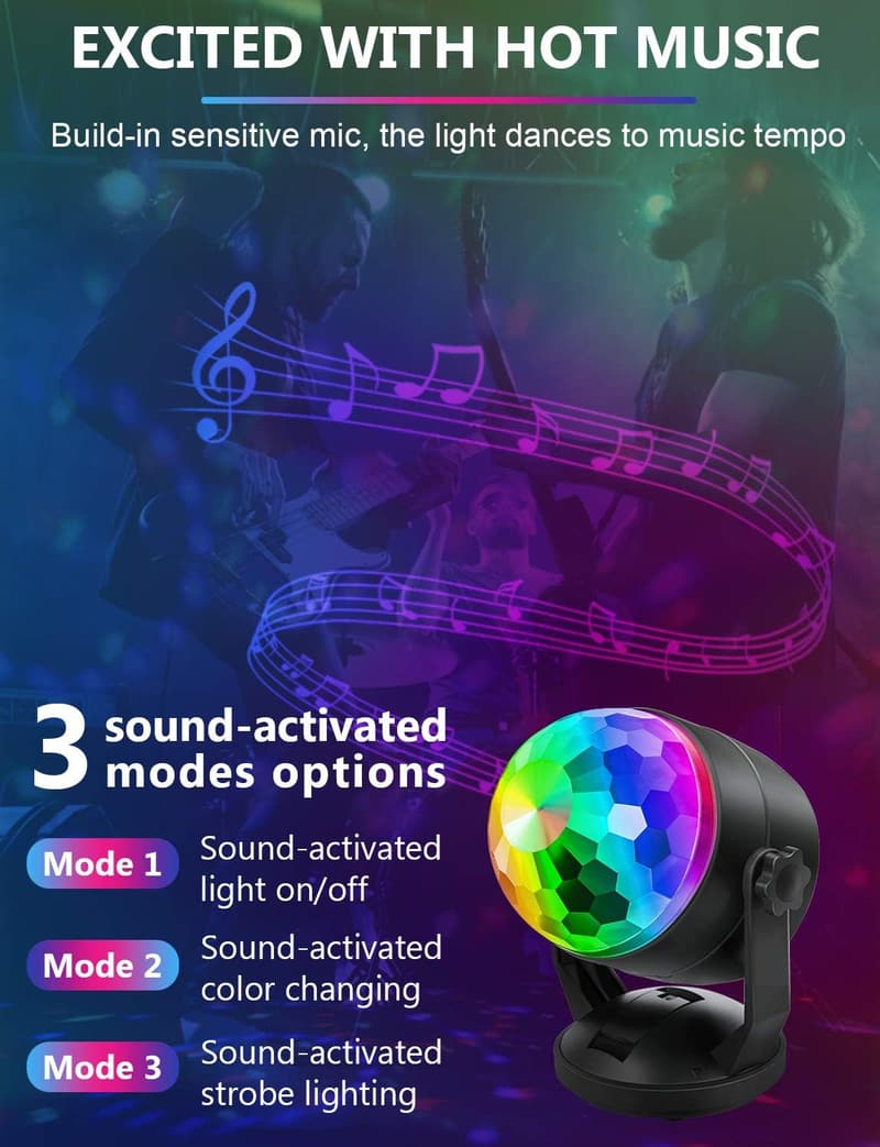 Battery-Powered Disco Ball Strobe Lights for Parties
