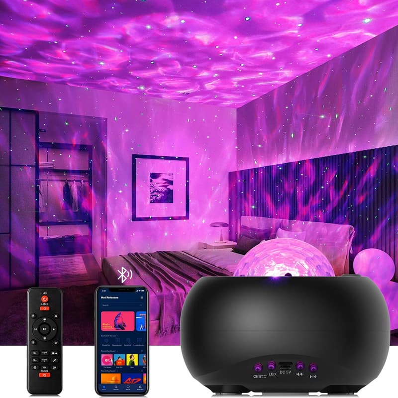 Galaxy Star Projector Light with Bluetooth Speaker & Remote Control