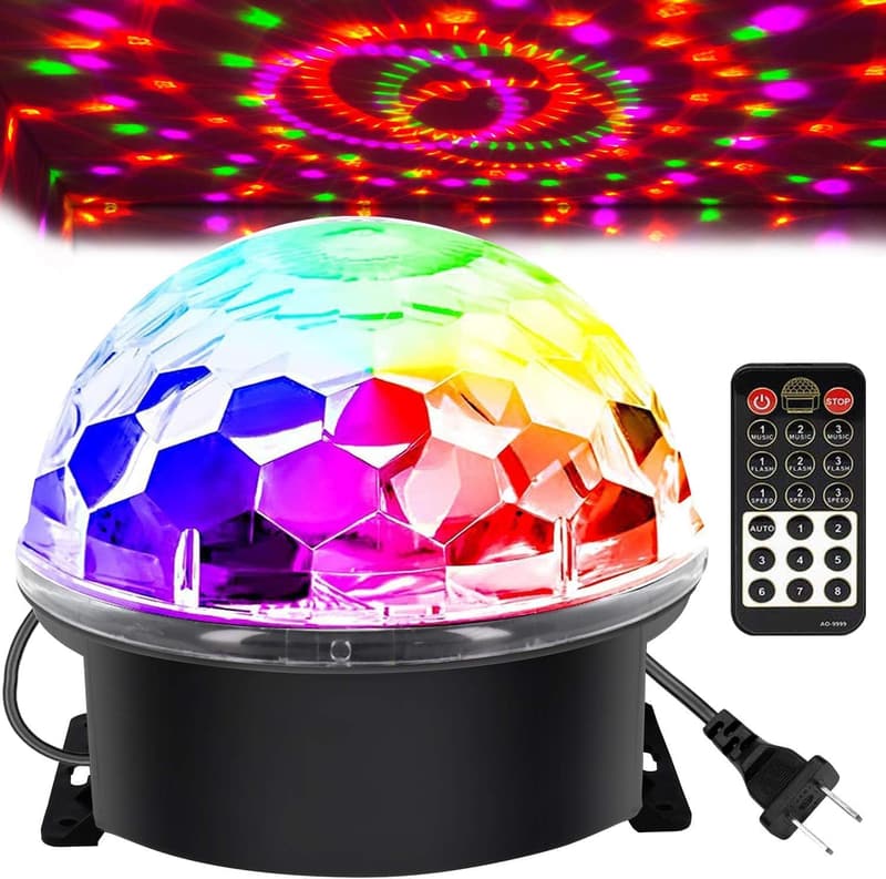 Disco Ball Strobe Light with Remote – 6 Colors, Sound Activated