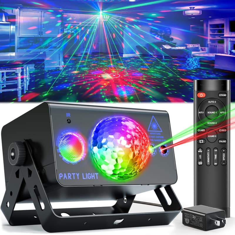 LED Disco Ball Strobe Light for Parties & Events with Remote Control