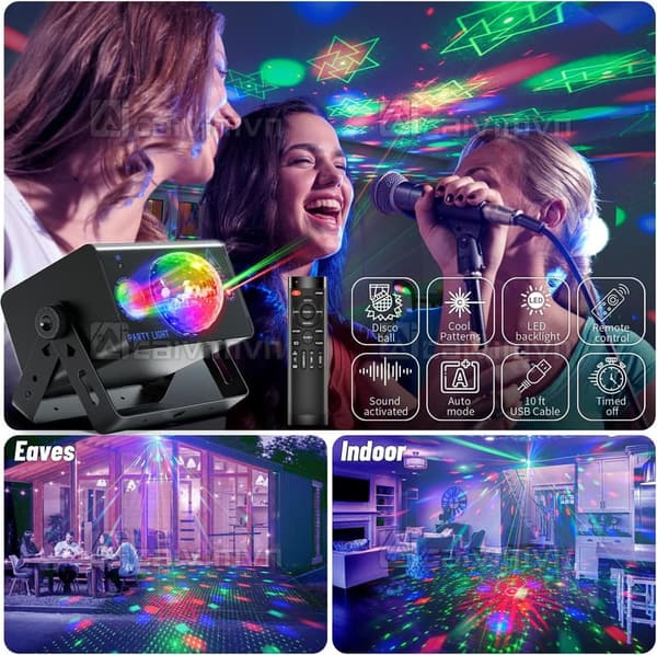 LED Disco Ball Strobe Light for Parties & Events with Remote Control
