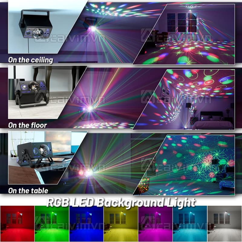 LED Disco Ball Strobe Light for Parties & Events with Remote Control