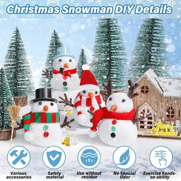 DIY Snowman Kit for Kids - 24 Pack Air Dry Clay Christmas Crafts