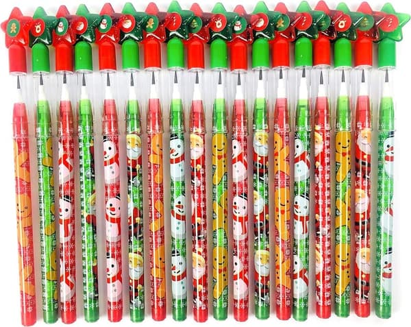 Christmas Multi-Point Stackable Push Pencil Set - 24 Pcs