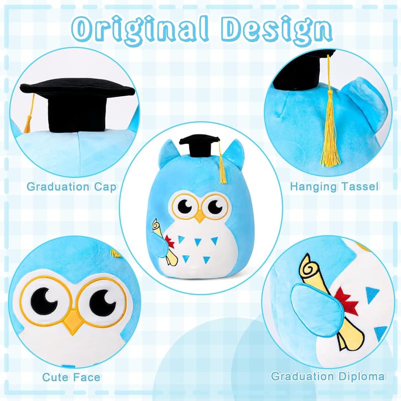 Graduation Plush Owl Stuffed Animal with Cap and Diploma