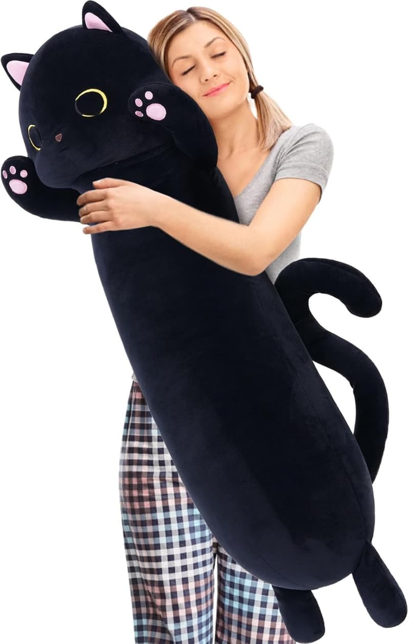 Long Cat Plush Body Pillow for Kids & Adults, 44''