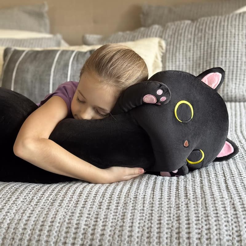 Long Cat Plush Body Pillow for Kids & Adults, 44''
