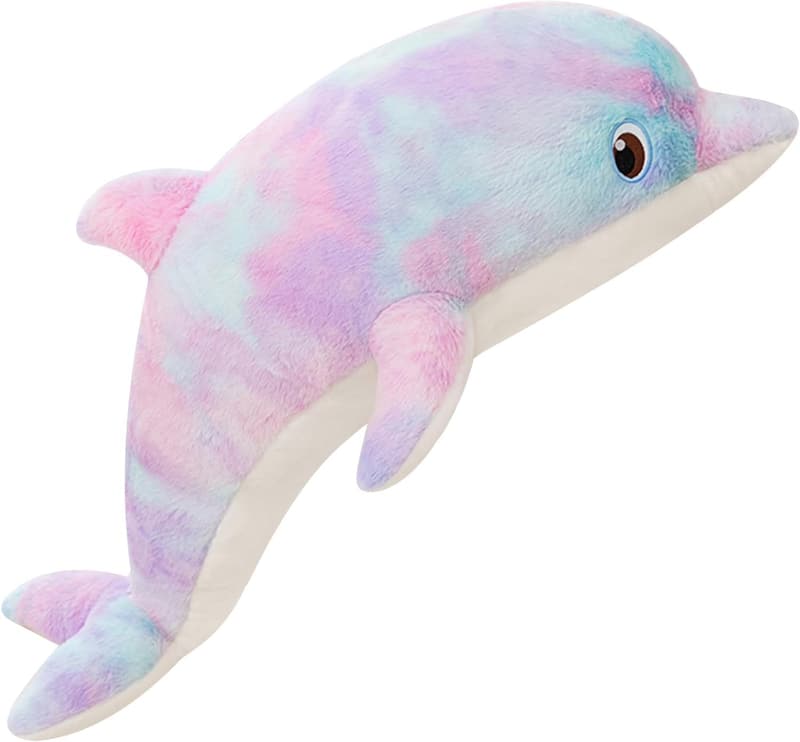Plush Dolphin Pillow Toy - Soft Stuffed Animal for Kids (19.2