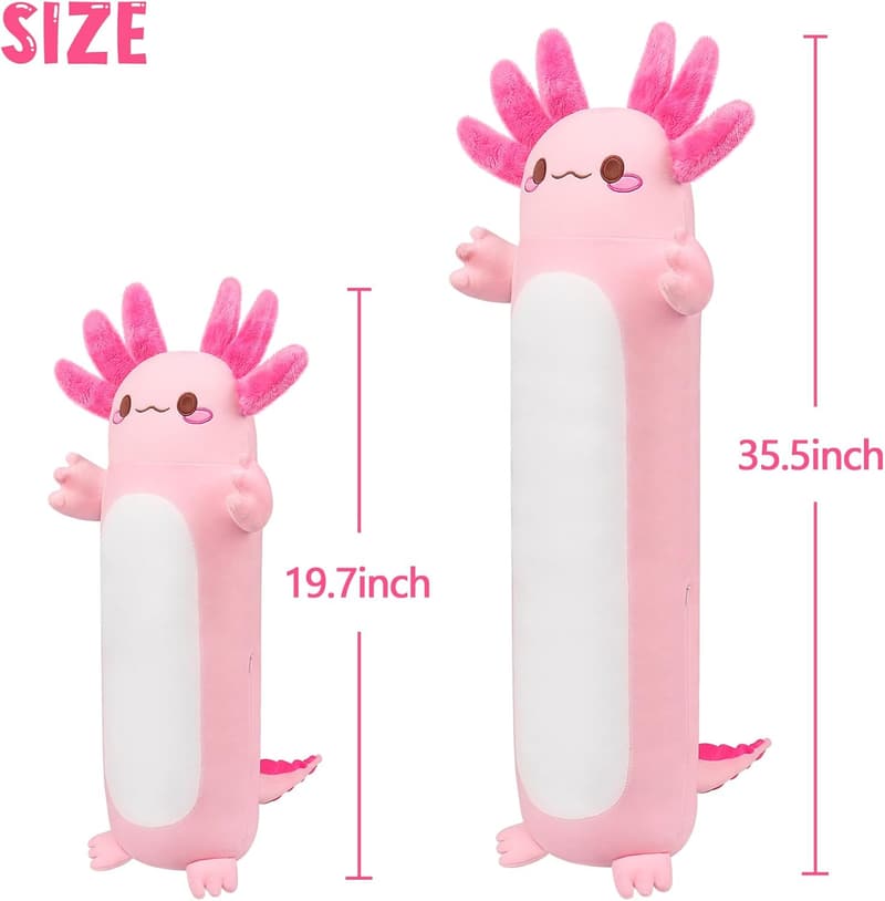 Cute Axolotl Plush Pillow – Soft Kawaii Body Pillow Gift