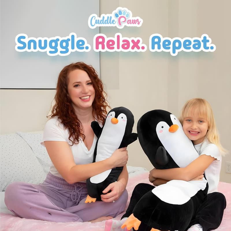 Penguin Plush Body Pillow – Soft Throw Pillow for Kids (23