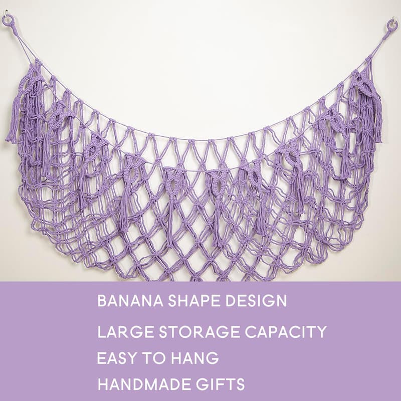 Handmade Macrame Toy Hammock Organizer for Nursery Decor