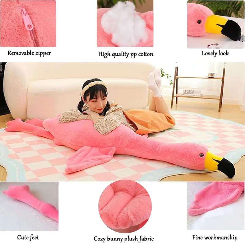 Giant Pink Flamingo Plush Pillow – Kids' Birthday Gift