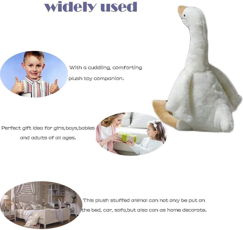 Swan Plush Stuffed Animal Toy for Kids, 15.7