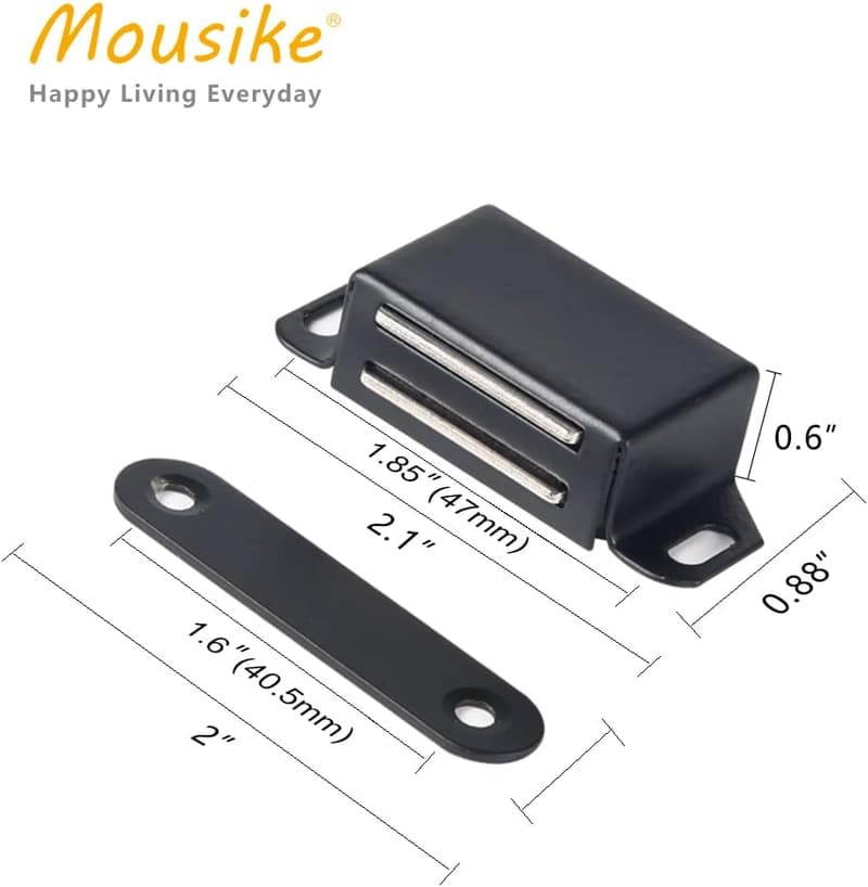 Strong Black Door Magnets for Cabinets - 16 Pack (30lb)