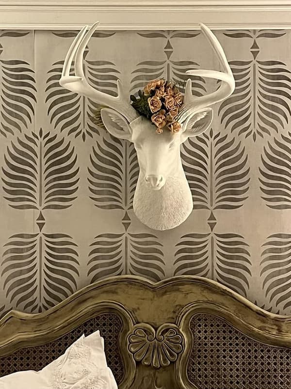 Large White Faux Deer Head Wall Decor - Handmade Rustic Accent