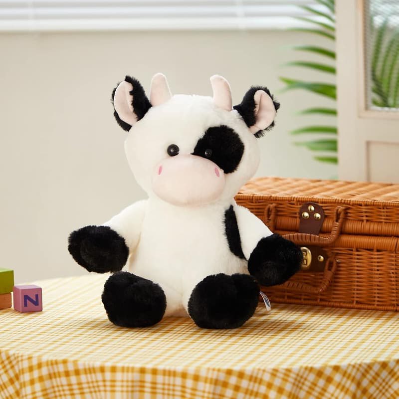 Adorable 15'' Glow-in-the-Dark Cow Plush Toy for Kids