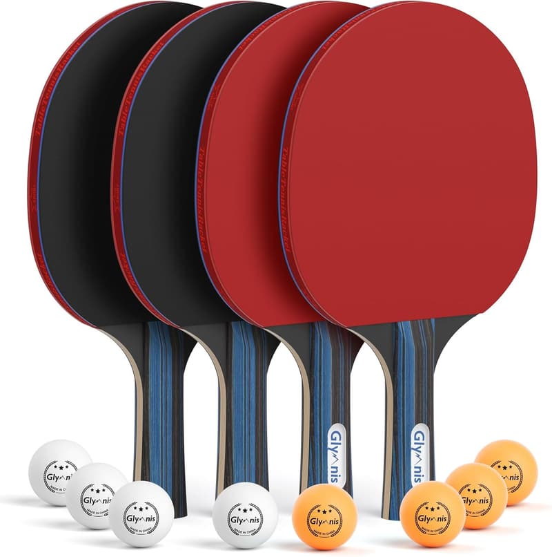 Table Tennis Paddles Set with Balls & Storage Case