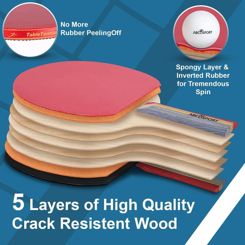 Table Tennis Set - Durable Paddles and Balls for Home and Tournaments