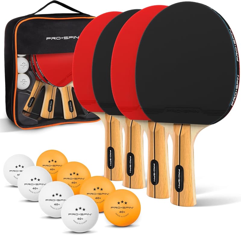 High-Performance Ping Pong Paddle Set with Storage Case