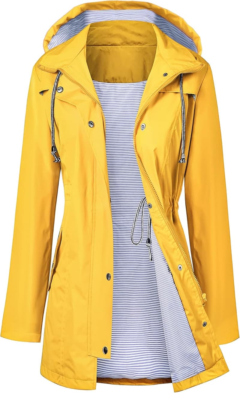 Women's Waterproof Hooded Trench Coat - Travel Windbreaker