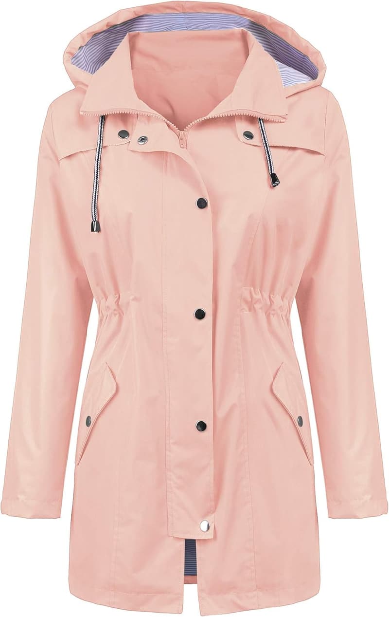 Women's Waterproof Hooded Trench Coat for Travel