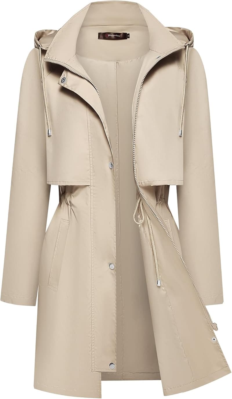 Lightweight Packable Waterproof Rain Jacket for Women