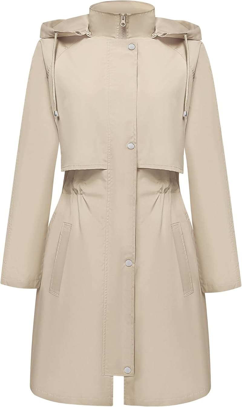 Lightweight Packable Waterproof Rain Jacket for Women