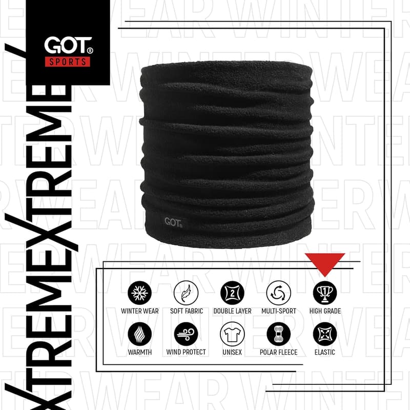 Double-Layer Polar Fleece Neck Warmer for Winter Sports