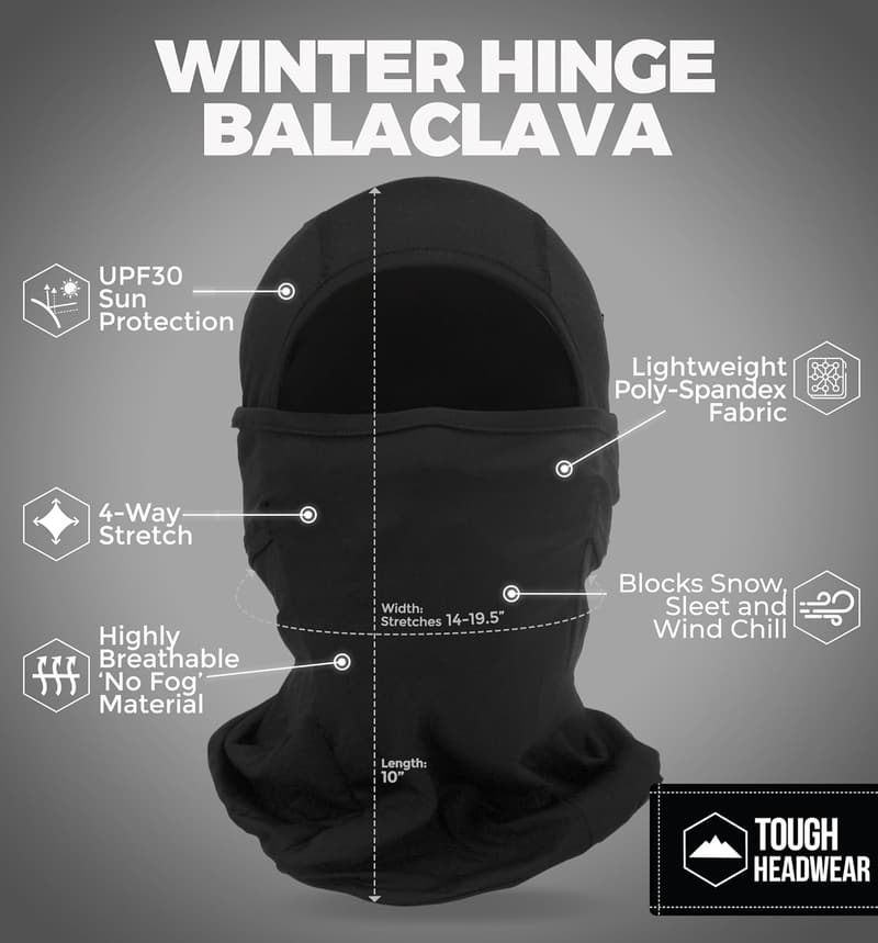 Black Balaclava Face Mask for Men & Women - Summer Use