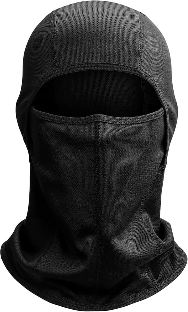 UV Protection Ski Mask Balaclava for Men & Women - Windproof Black