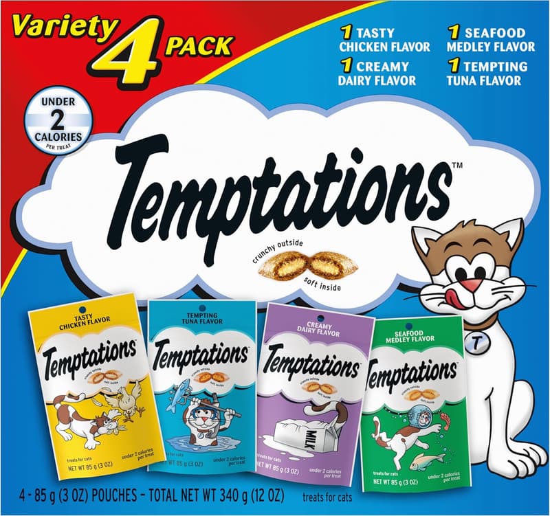 Temptations Feline Favorites Cat Treats Variety Pack, 12 oz.