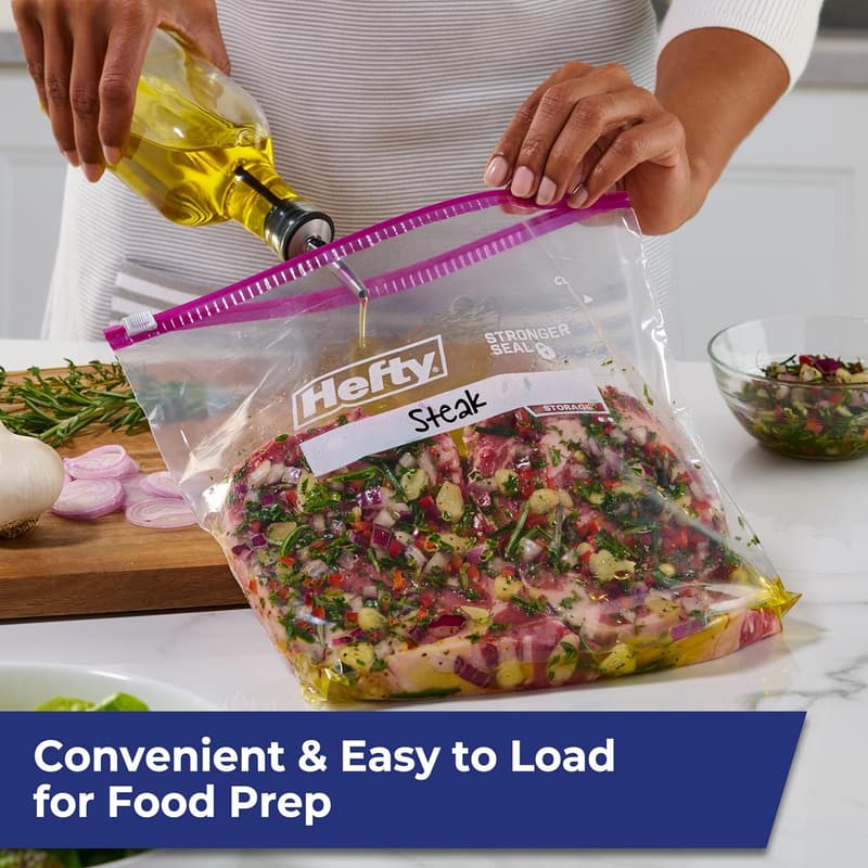 Hefty Gallon Slider Storage Bags, 66 Count