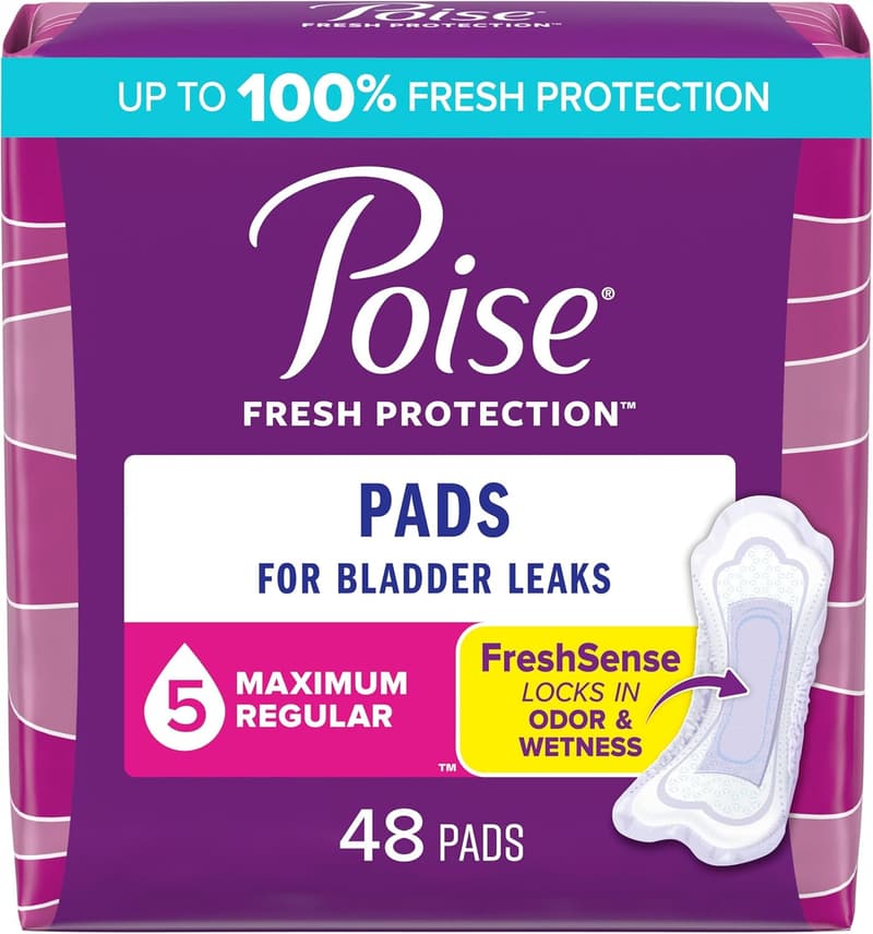 Maximum Absorbency Postpartum Incontinence Pads, 48 Count