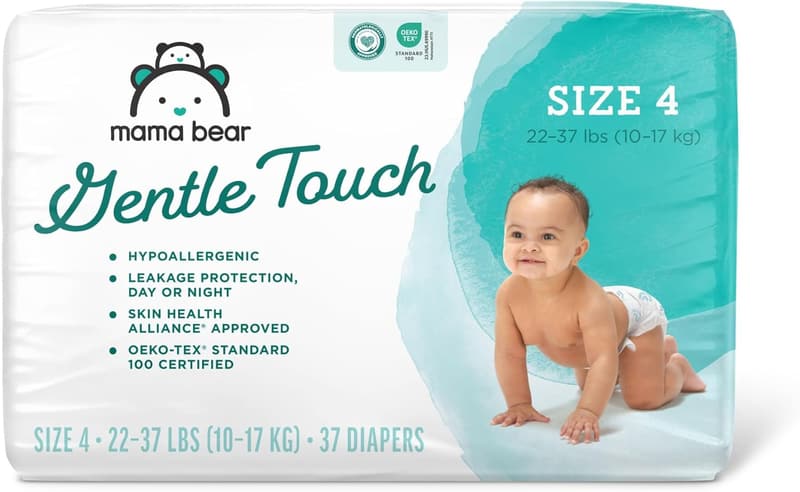 Mama Bear Hypoallergenic Diapers, Size 4, 37 Count