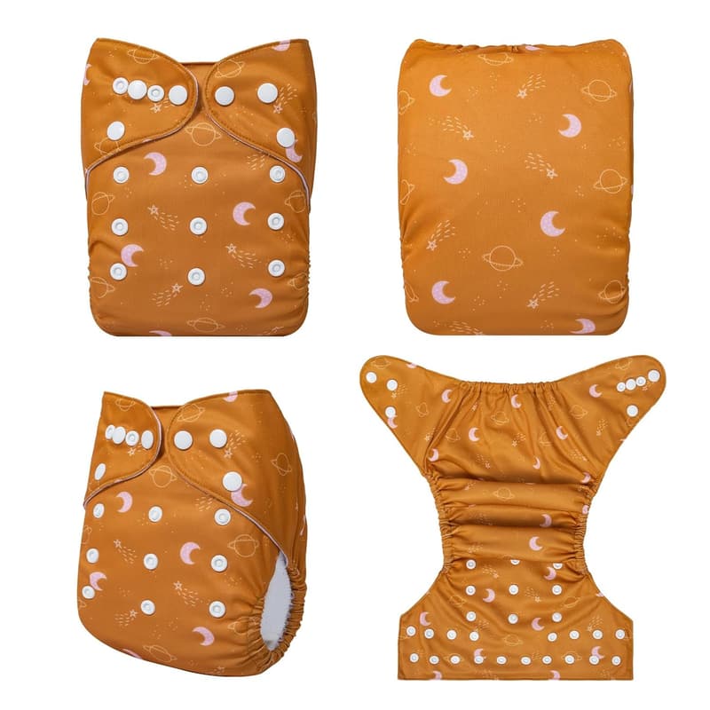 Adjustable Cloth Diaper for Babies with 2 Inserts - One Size