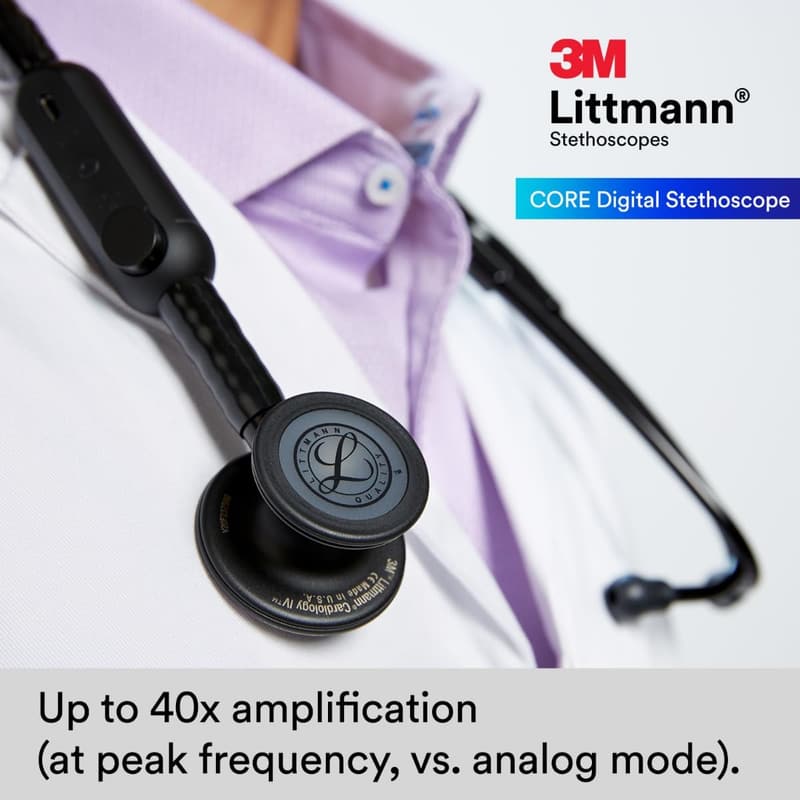 3M Littmann CORE Digital Stethoscope with 40x Amplification