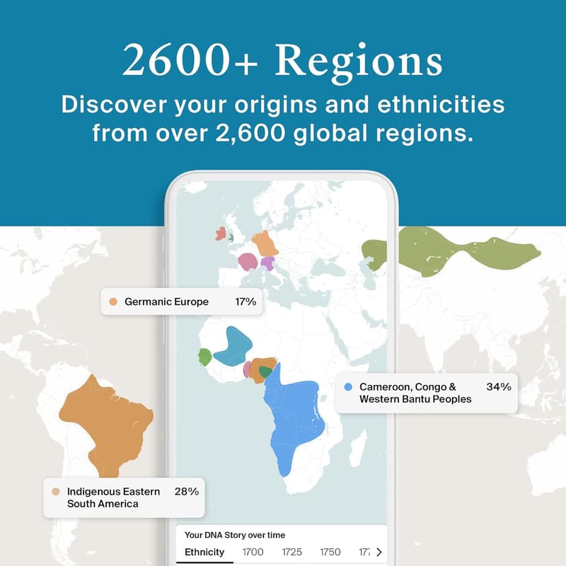 Personalized AncestryDNA Genetic Test Kit with Ethnicity Results